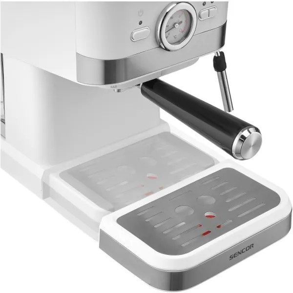Espressor Sencor 1050W/230V alb/crom mat