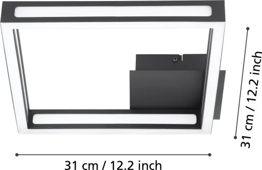 Plafonieră LED ALTAFLOR LED/11,2W/230V neagră Eglo 99787