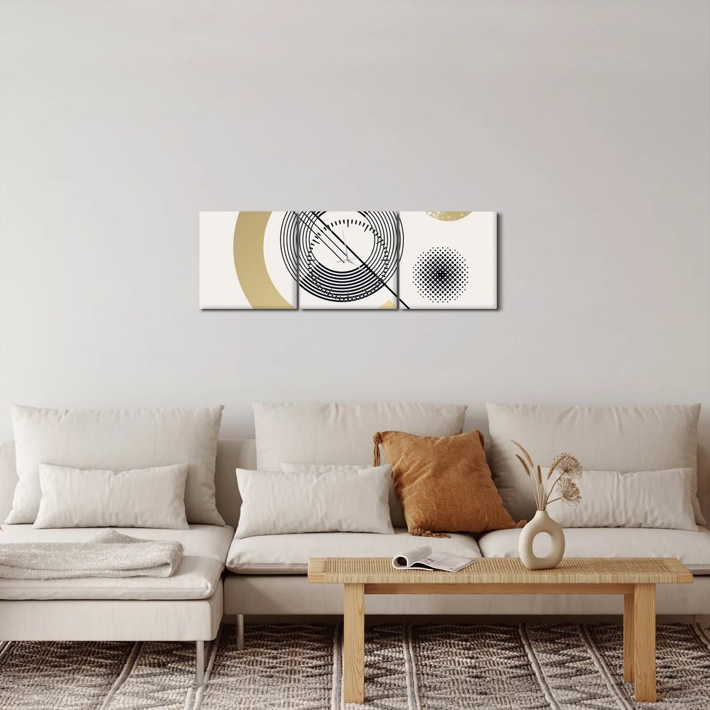 Tablou - Forme geometrice N⁰2 (cu ceas) (90x30 cm)