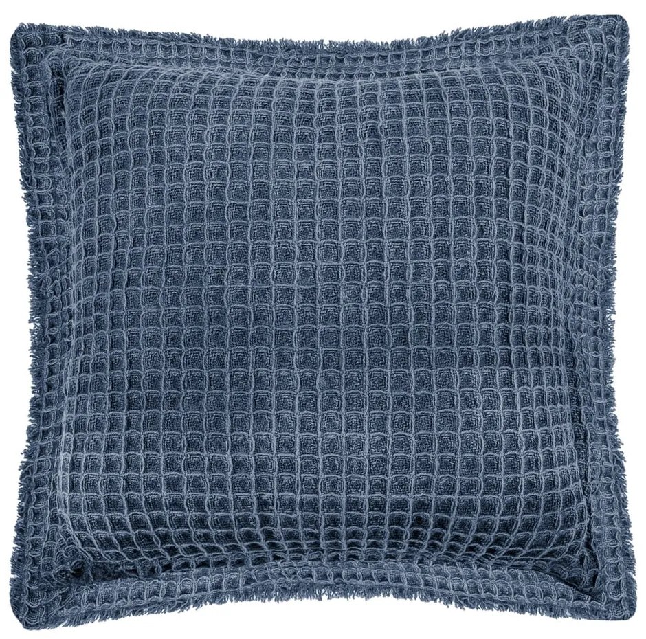 Pernă decorativă din bumbac Tiseco Home Studio Waffle, 45 x 45 cm, albastru