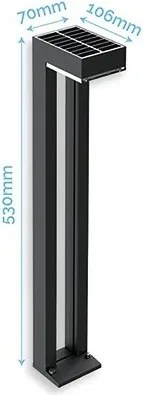 Viking - Set de 2 lămpi solare LED, 1W, 3,7V, IP44, 3000K, 2000 mAh