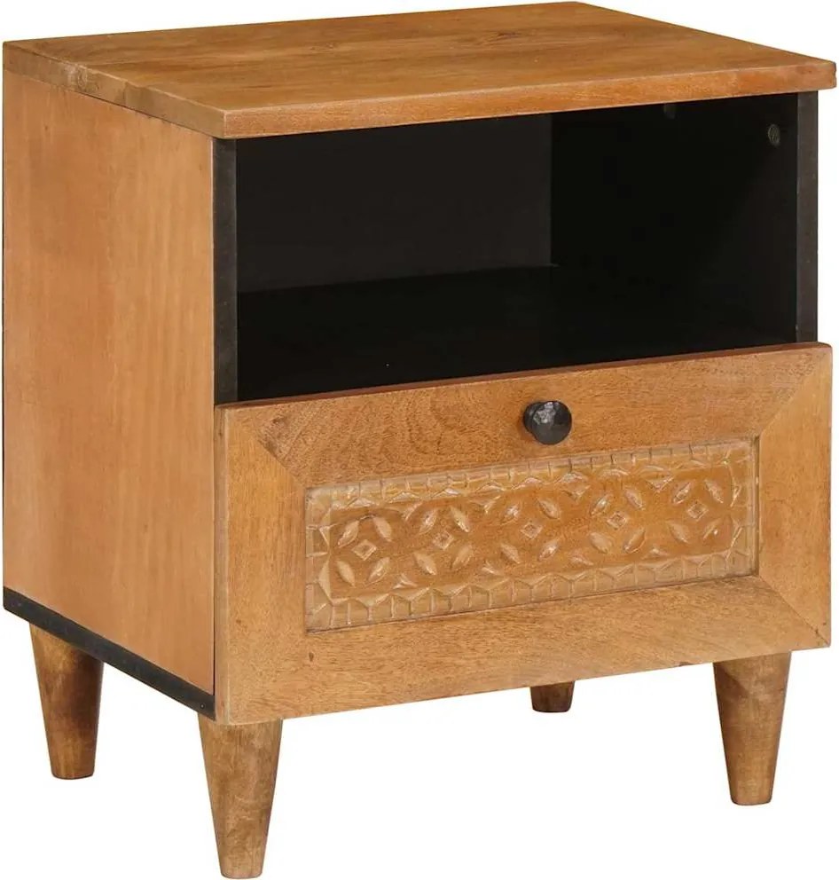 vidaXL Dulap de noapte cu sertar Maro deschis 40 x 33 x 46 cm