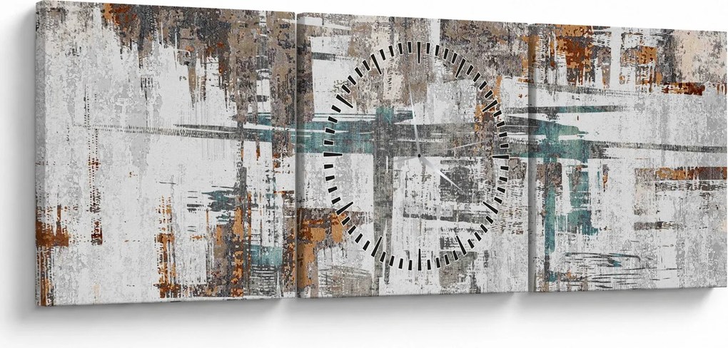Tablou - Mișcări abstracte (cu ceas) (90x30 cm)