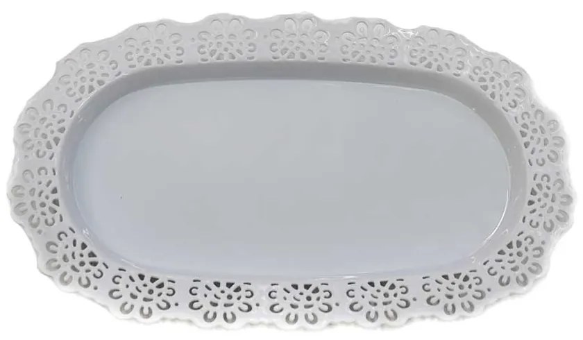Tava jardiniera dantelata, tratata UV, alb, polipropilena