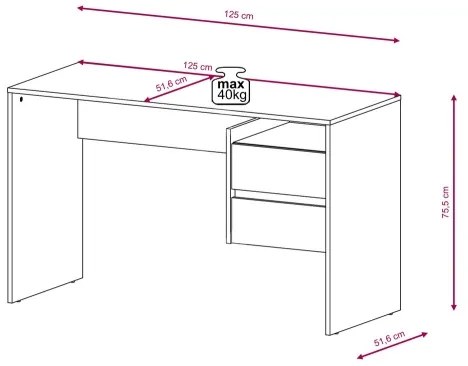 Birou cu sertare MARLO, stejar artisan/antracit
