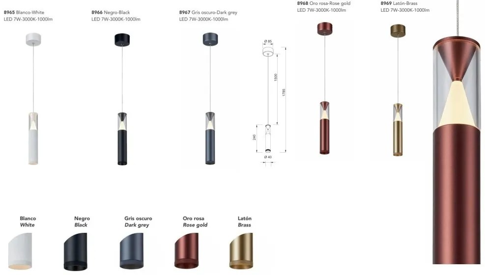 Pendul LED design minimalist SPARK negru MA-8966