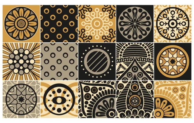 Set 15 autocolante de perete Ambiance Azulejos Tiles San Juan, 10 x 10 cm