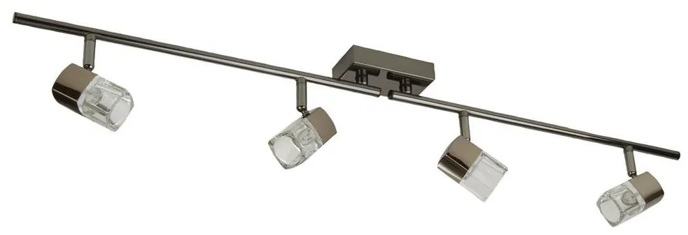 Plafoniera crom negru cu 4 spoturi sticla Blocs