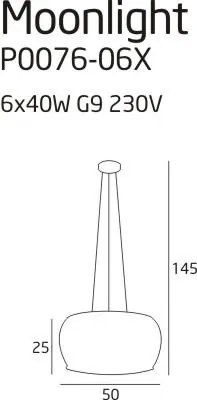 Lustra, Pendul diam.50cm, Moonlight P0076-06X MX