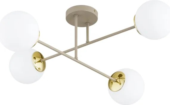 Brilagi - Plafonieră aplicată MILO ECRU 4xE27/60W/230V bej/auriu