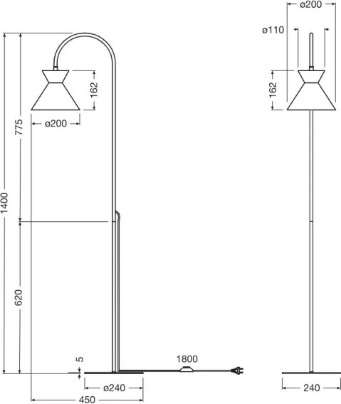 Osram - Lampadar DECOR WAIST 1xE27/40W/230V, negru
