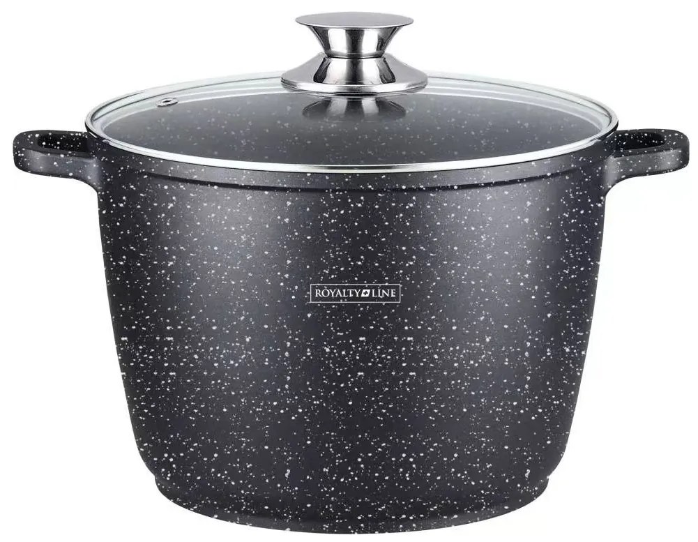 Oală marmorată cu capac 6.2L, 24 cm – Royalty Line RL-AD-24ML, antiaderentă, pentru toate plitele