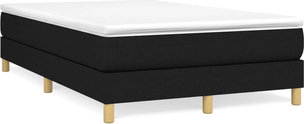 vidaXL Pat box spring cu saltea, negru, 120x200 cm, textil