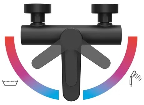 Ravak X070185 - Baterie pentru cadă PURI, neagră