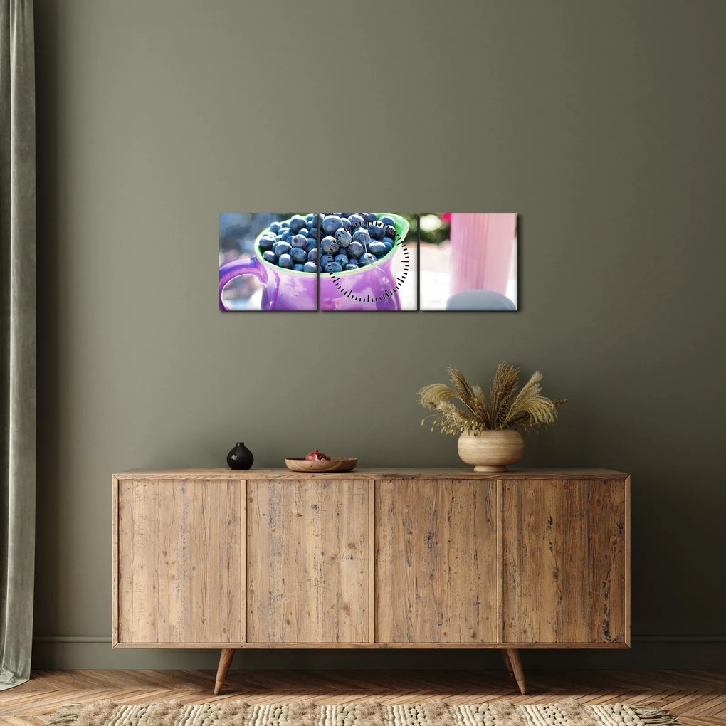 Tablou - afine într-o ceașcă (cu ceas) (90x30 cm)