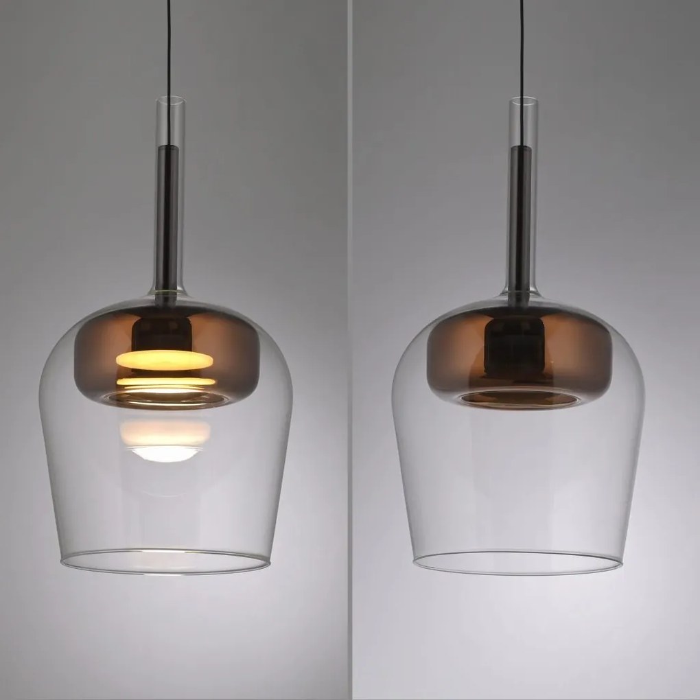 Pendul LED Smart cu Telecomanda, CCT, Sticla, Cupru, Q-KON