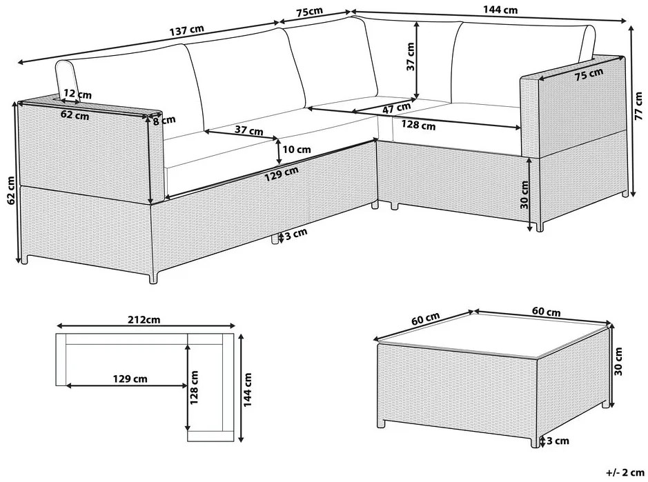 Set canapele Avia (gri). 1011696