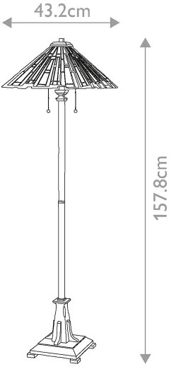 Quoizel QZ-MAYBECK-FL - Lampadar Tiffany MAYBECK 2xE27/60W/230V