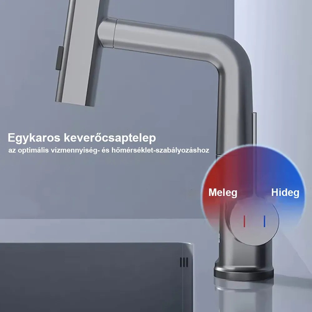 Robinet mixer pentru chiuvetă Mara cu cap multifuncțional crom