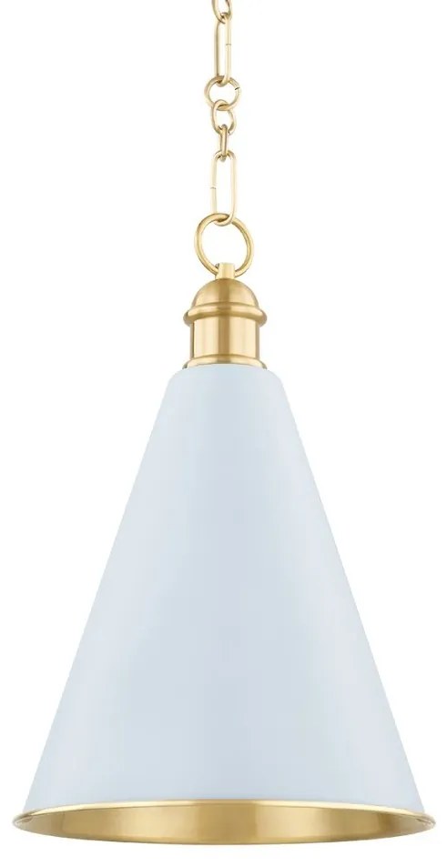 Pendul clasic LUX, Metal, Alama Antic, Soft Blue, FENIMORE