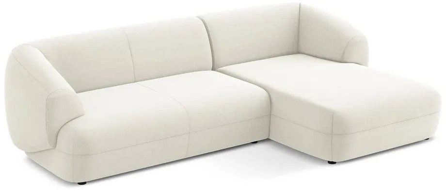 Colțar alb cu tapițerie din catifea (cu colț pe partea dreaptă) Moana – Makamii