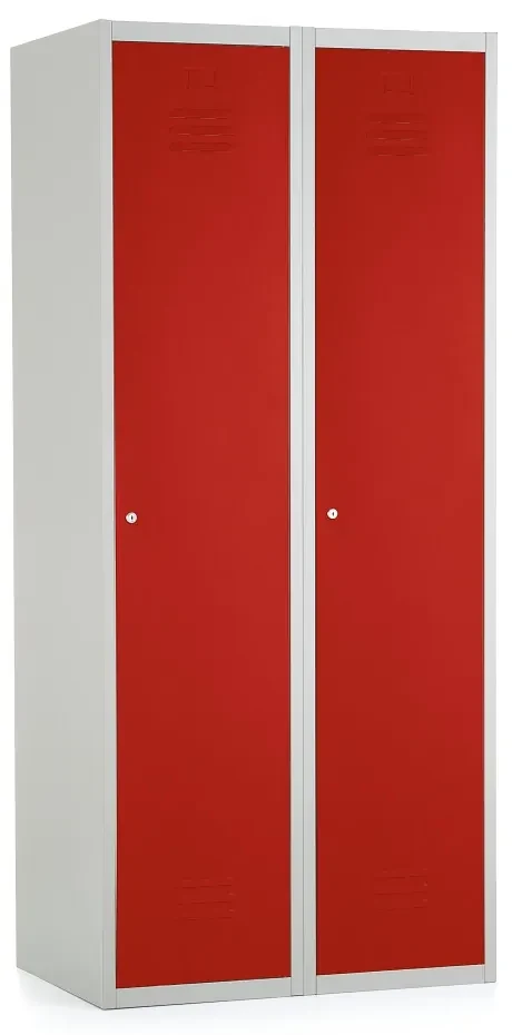 Dulap metalic, 80 x 50 x 180 cm, încuietoare cu cilindru, roșu - ral 3000
