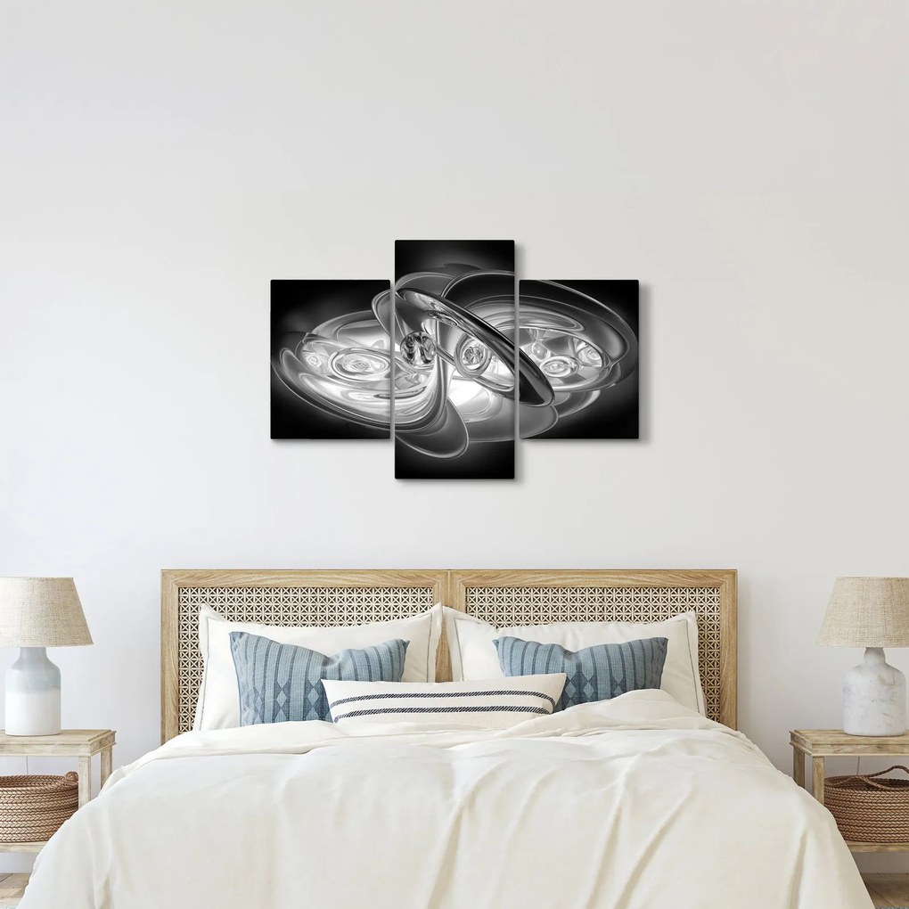 Tablou cu abstracțiune modernă în gri (90x60 cm)