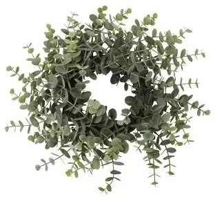 Coronita decorativa Eucalipt, verde, 38 cm