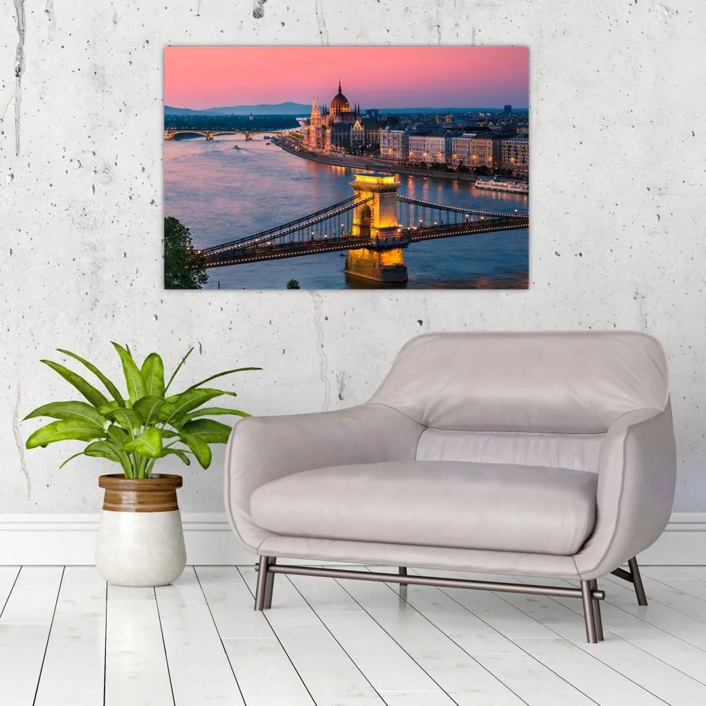 Tablou - Panorama orașului Budapesta, Ungaria (90x60 cm)