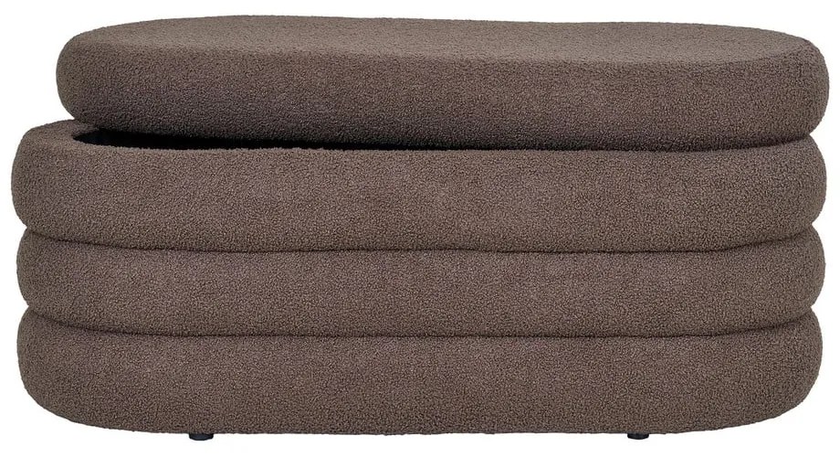 Bancă maro cu tapițerie din țesătură bouclé Dartford – House Nordic