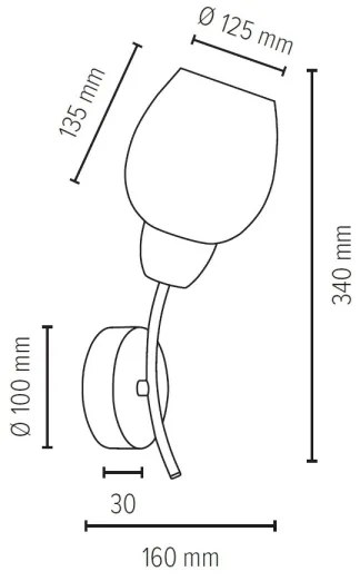 Spot-Light 8320174 - Aplică de perete PARMA 1xE27/60W/230V