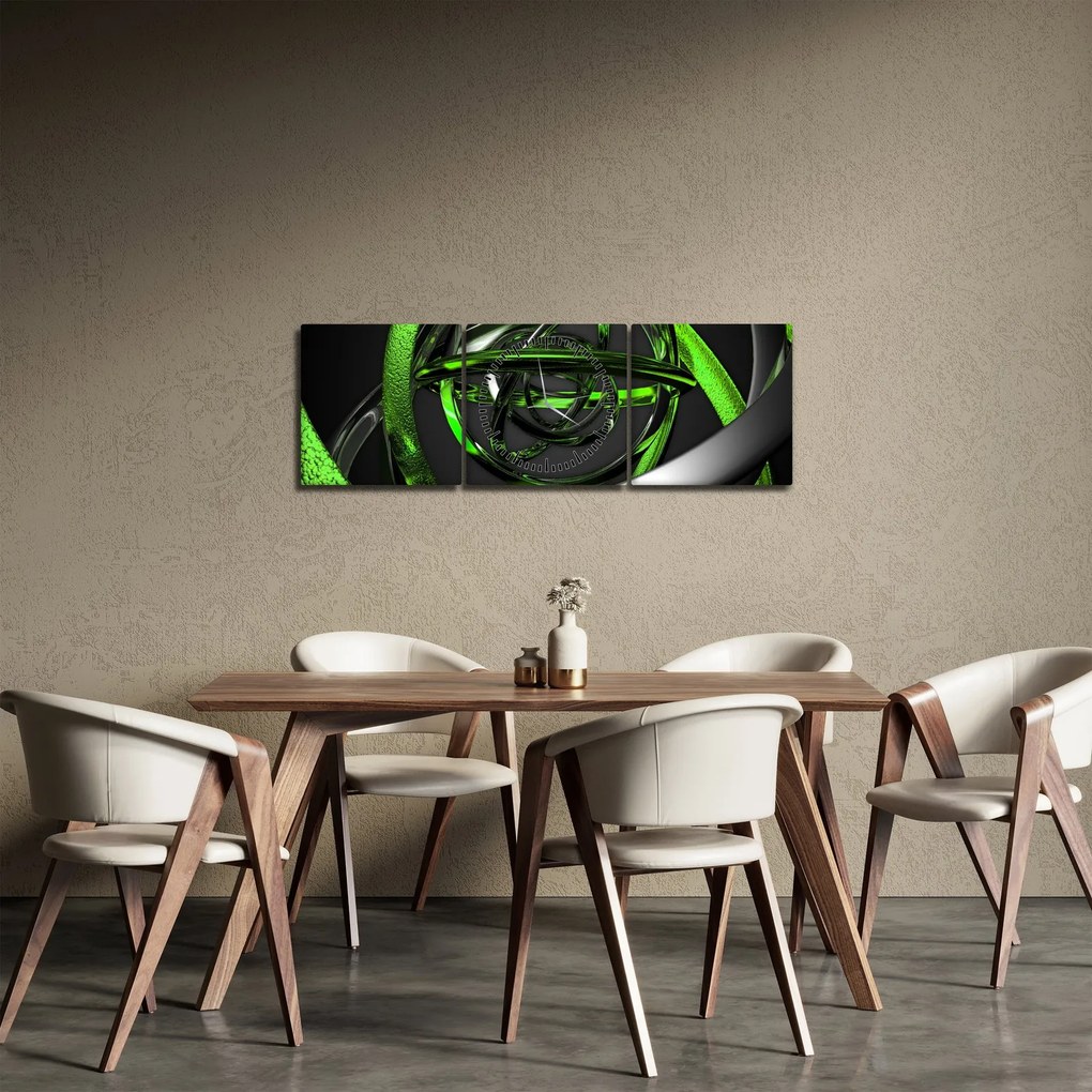 Tablou abstarct (cu ceas) (90x30 cm)