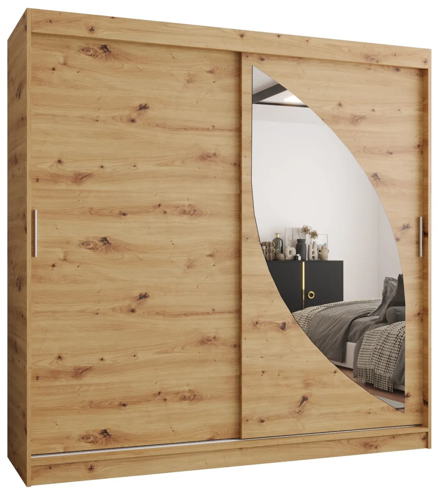Dulap de haine 200 cm Milain (Stejar artisan). 1126009