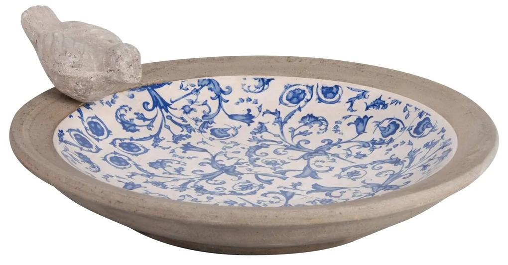 Hranitor/baie pentru pasari, Esschert, Aged, 33.5 x 10.8 cm, ceramica, multicolor