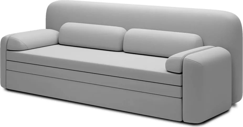 Canapea gri deschis extensibilă/cu spațiu de depozitare cu tapițerie din catifea 236 cm Elioss – ELTAP