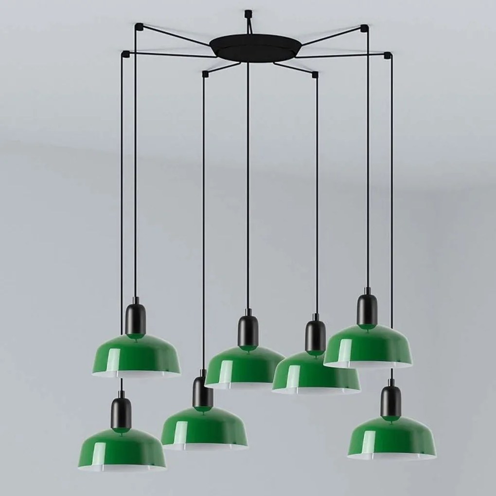 Lustra cu 7 pendule metal TATAWIN S verde