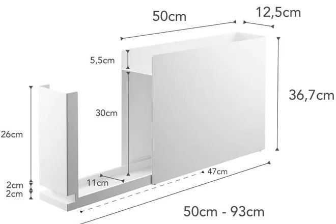 Organizator de bucătărie din metal Tower – YAMAZAKI