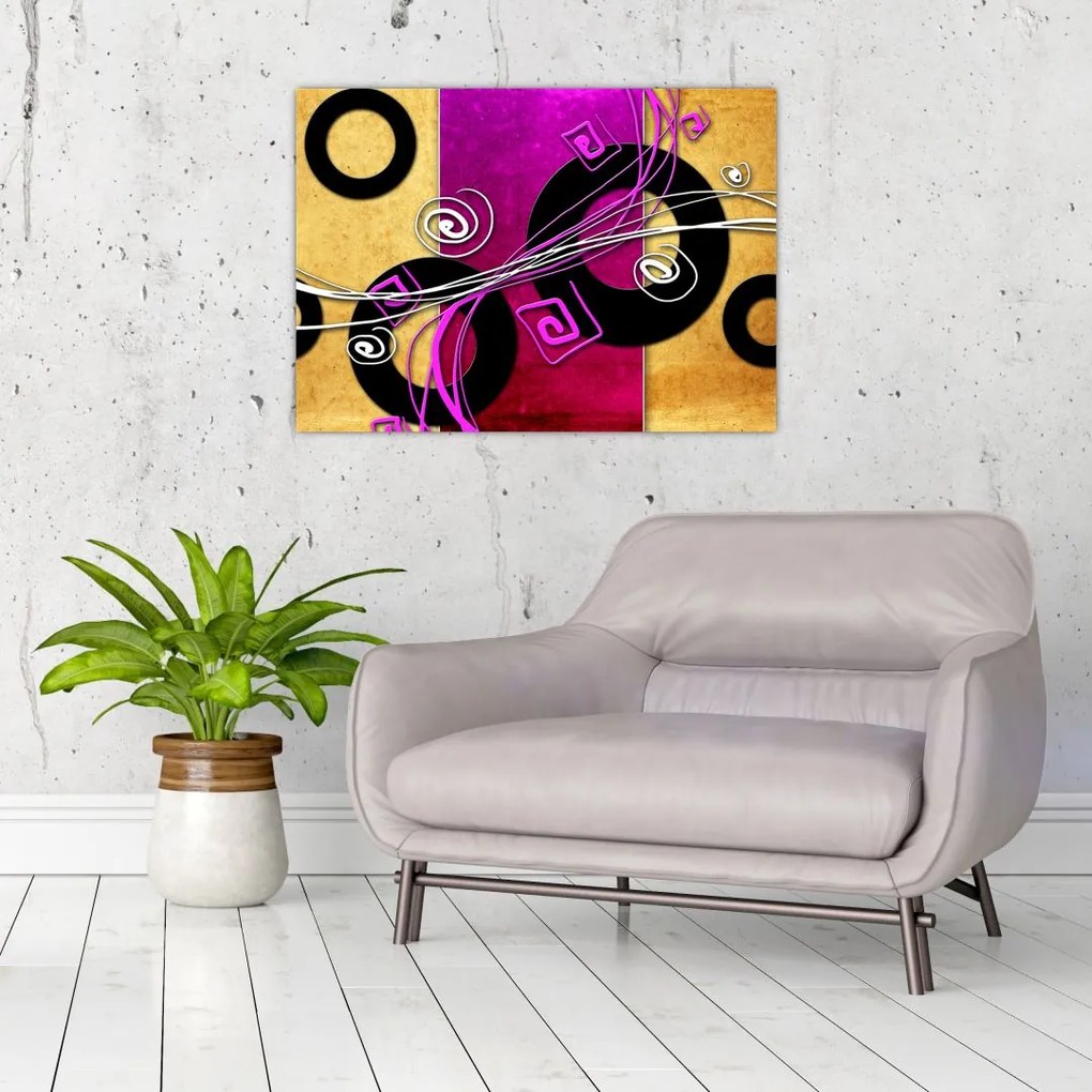 Tablou pe sticlă abstracției (70x50 cm)