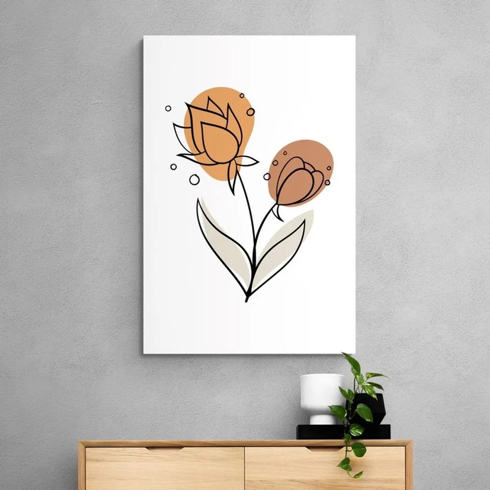 Tablou floare minimalistă pe fundal alb No3