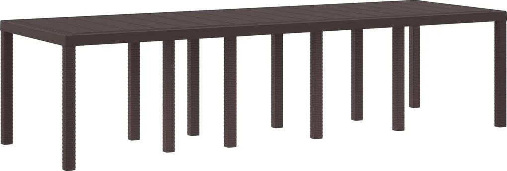 vidaXL Masă de Grădină Maro 300 x 100 x 73 cm poliratan