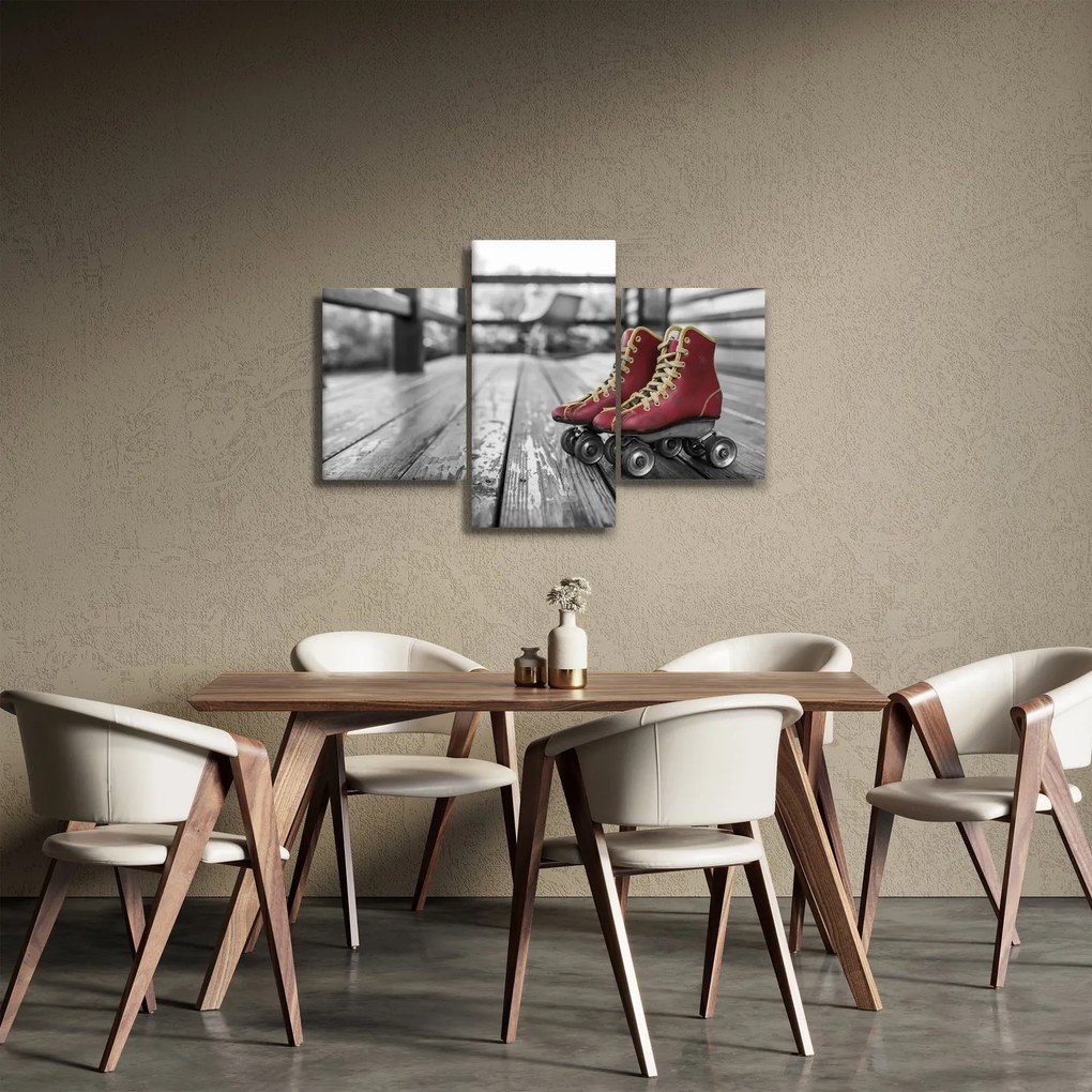 Tablou cu pantofi cu role vechi roșii (90x60 cm)