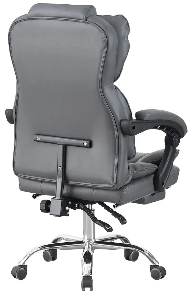 RESIGILAT- Scaun directorial, suport picioare, funcție recliner, SIB 818, piele ecologica, Gri