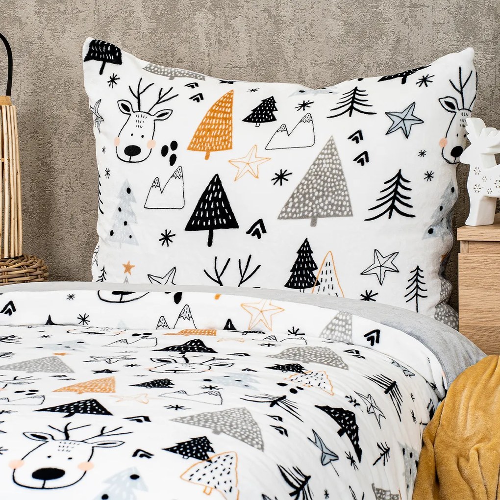 Lenjerie de pat din microflanel 4Home Nordic forest , 140 x 220 cm, 70 x 90 cm, 140 x 220 cm, 70 x 90 cm