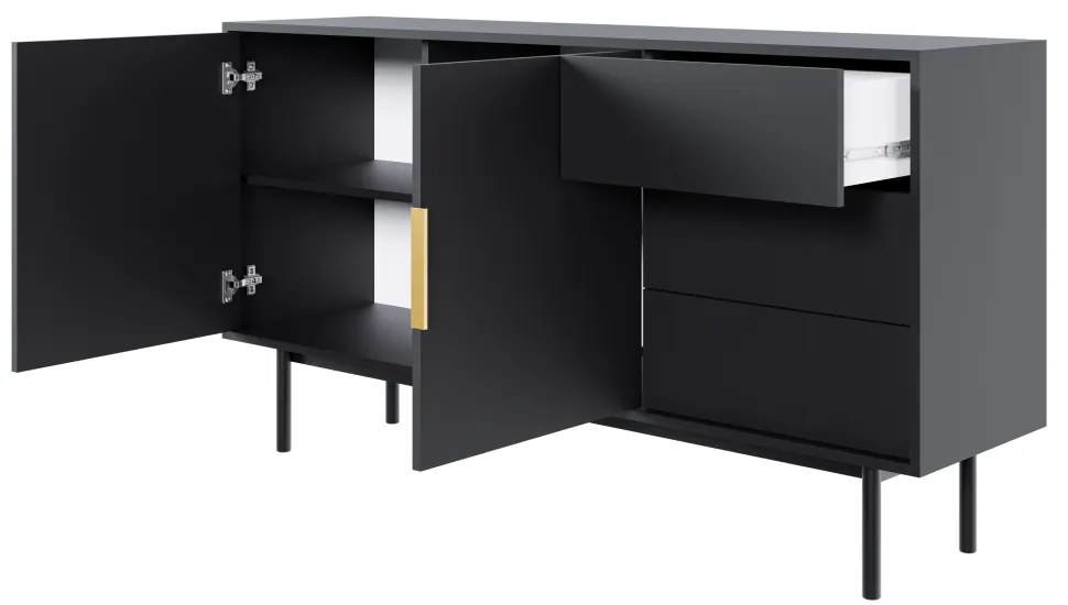 Comodă VIVALA 2D3S, negru