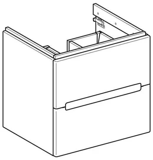 Dulap baza suspendat Geberit Modo 2 sertare alb lucios 60 cm