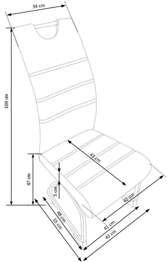 Scaun de bucaterie Kathie, gri/negru