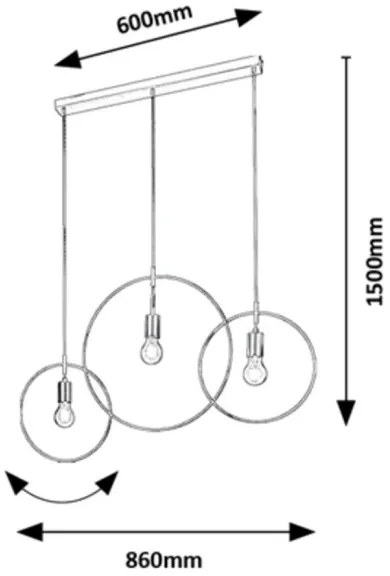 Lustră pe cablu DILARA 3xE27/40W/230V Rabalux 72019