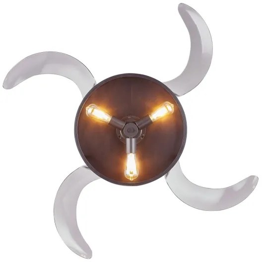 Ventilator LED de tavan FANAWAY 212927 CLASSIC 3xE27/4W/230V negru + telecomandă