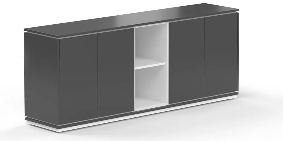 Dulap jos Creator 202,2 x 44,5 x 80,3 cm, alb / antracit