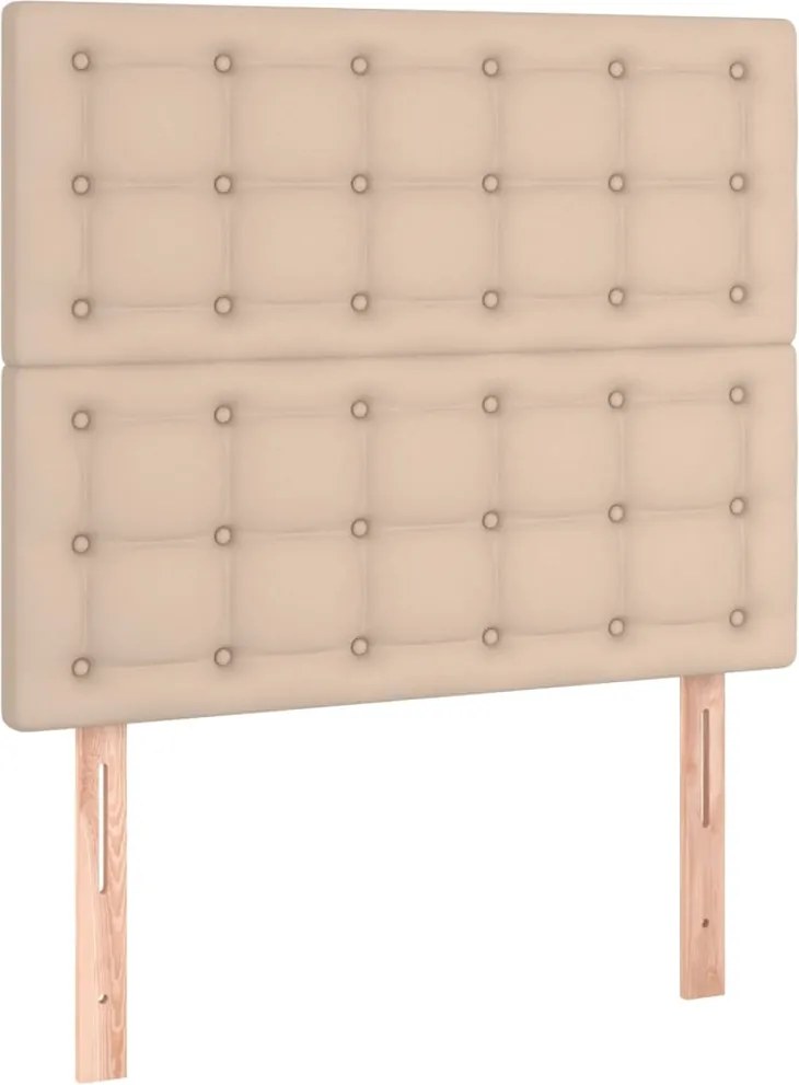 vidaXL Tăblie de pat Cappuccino 100x5x118/128 cm piele ecologică